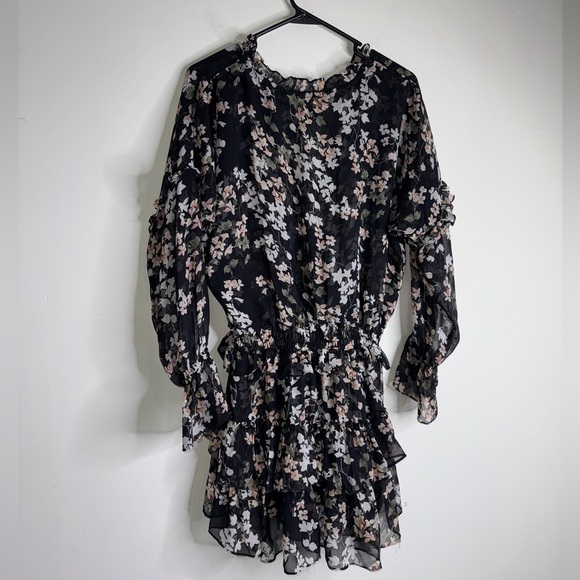 Misa Los Angeles Lolita Black Floral Mini Dress - Picture 5 of 11